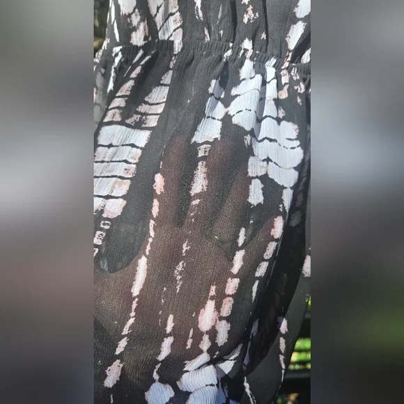 Xhiliration tye dye Black White Women's Dress/swim cover-up szXL NWT - Picture 5 of 7